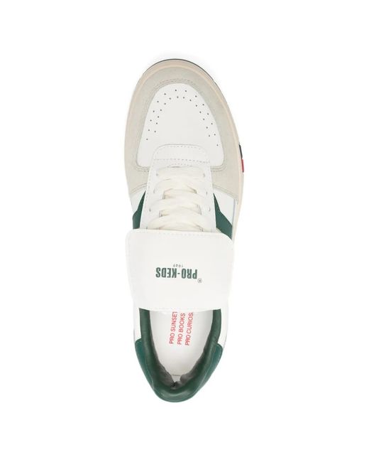 Pro Keds White Stripes Strap Sneakers for men
