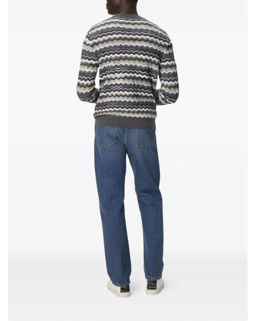Missoni Gray Chevron-Pattern Sweater for men