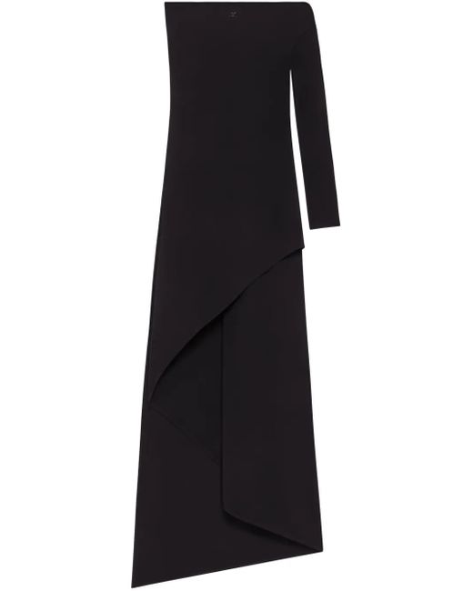 Courreges Black Asymmetrical Evening Dress