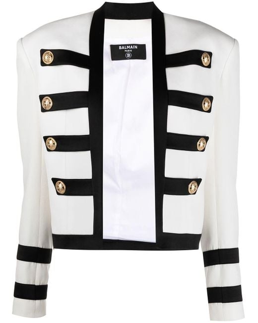 Albany at tilbagetrække parti Balmain Military Jacket in White | Lyst Canada