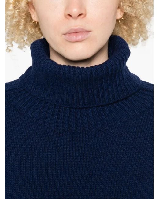 Avant Toi Blue High-Neck Sweater