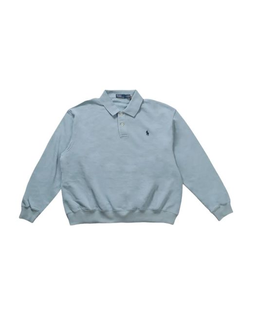 Polo Ralph Lauren Blue Polo-Collar Sweatshirt