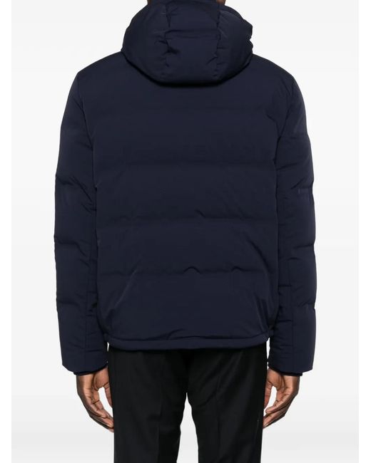 Brunello Cucinelli Blue Hooded Puffer Jacket for men