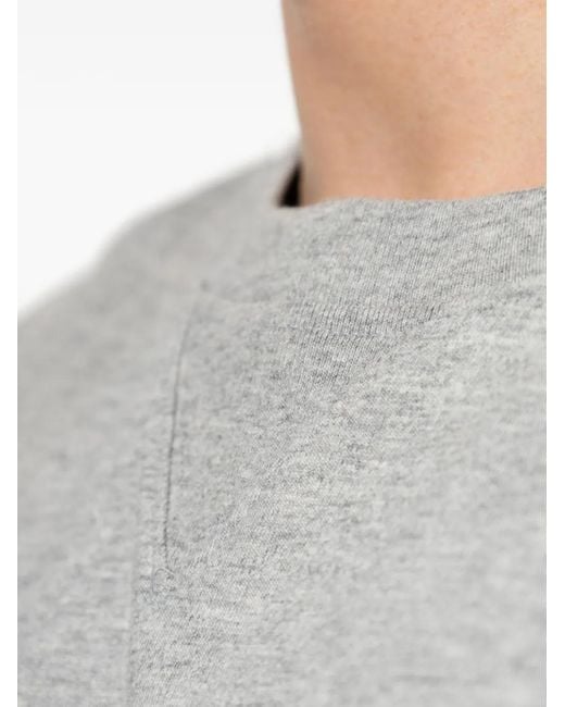 Adidas Gray Logo-Embroidered T-Shirt for men