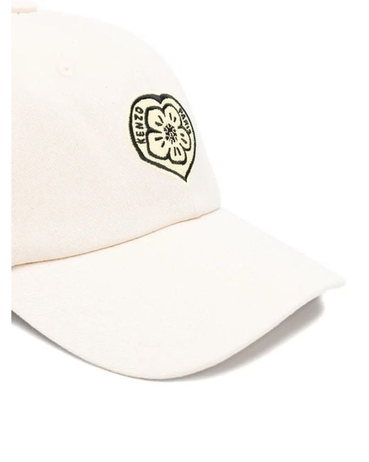 KENZO White Floral Logo Cap for men