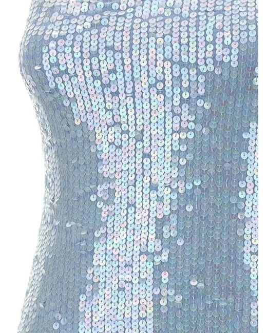 P.A.R.O.S.H. Blue Iridescent Sequin-Embellished Mini Dress