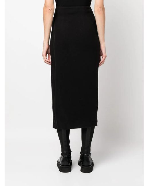 Gentry Portofino Black Midi Wool Pencil Skirt