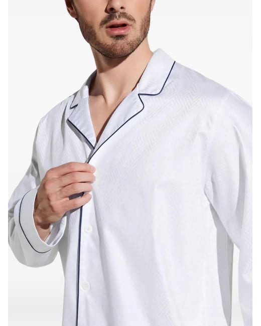 Zimmerli of Switzerland White Long-Sleeve Pajamas for men