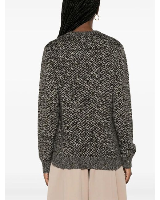 Frenckenberger Black Chevron-Pattern Cashmere Jumper