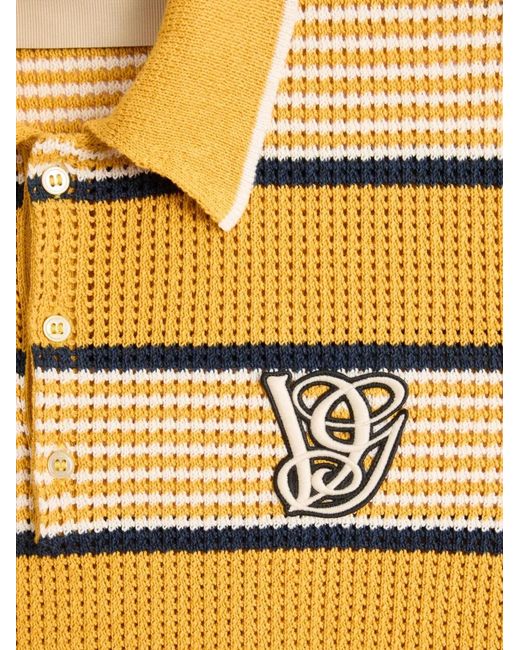 Valentino Garavani Yellow Vg-Patch Polo Shirt for men