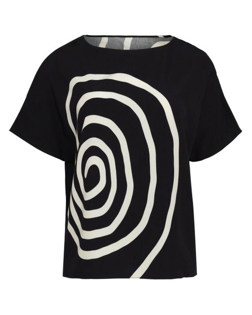 UMA | Raquel Davidowicz Black Spiral-print T-shirt
