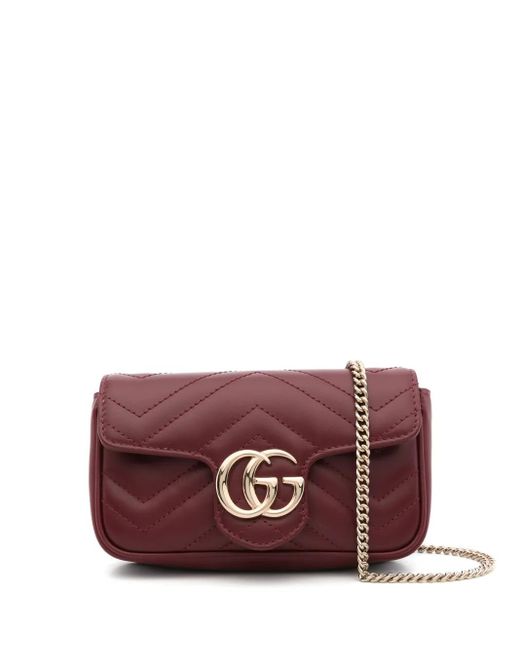 Gucci Purple Super Mini Gg Marmont Cross Body Bag