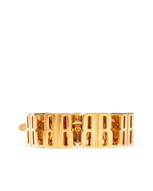 Balenciaga Metallic Bb Logo Bracelet