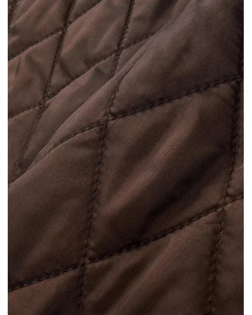 Sporty & Rich Brown Ny Crest Quilted Logo-Embroidered Jacket