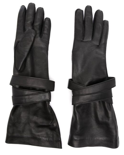 Saint Laurent Black Aviator Panelled Gloves