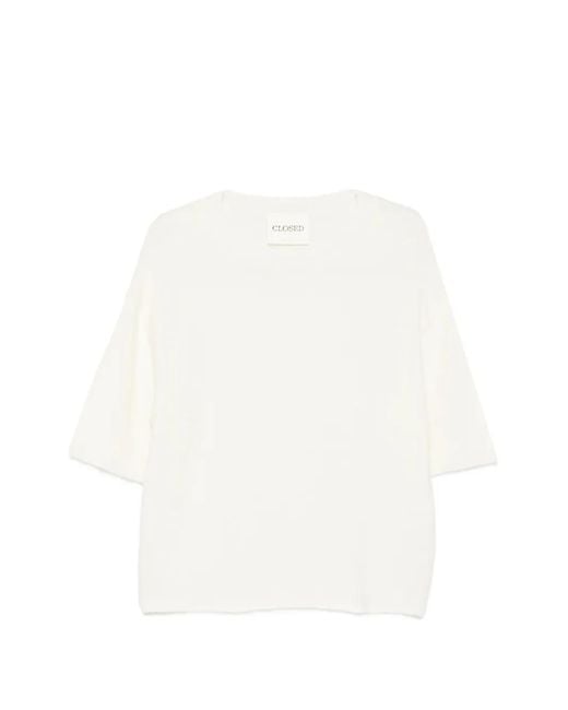 Closed White Short-Sleeve Sweater