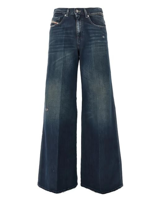 DIESEL Blue Logo-Patch Jeans