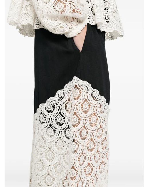 Sea Black Ellison Lace-Trim Trousers