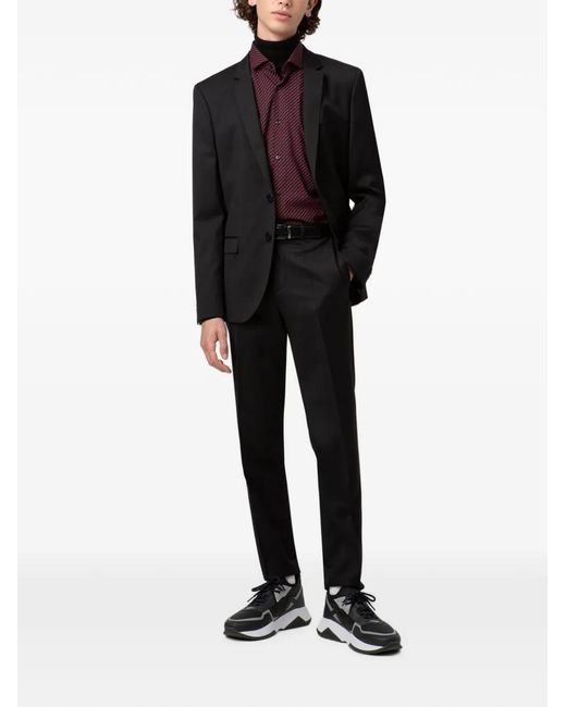 HUGO Black Notch-Lapel Two-Button Jacket for men