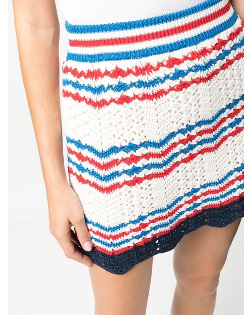 Casablanca Blue Crochet Mini Skirt