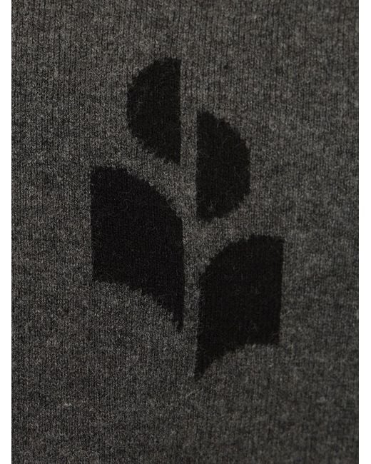 Isabel Marant Gray Logo-Embroidered Raglan-Sleeve Sweater for men