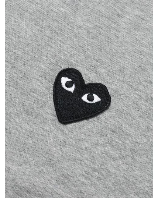 COMME DES GARÇONS PLAY Gray Heart-Patch Cotton T-Shirt for men