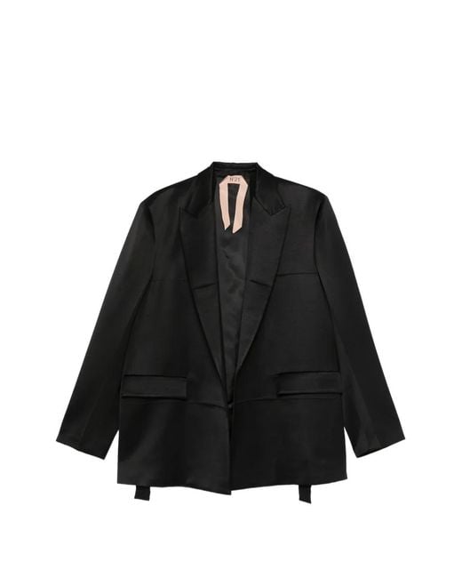 N°21 Black Peak-Lapel Blazer