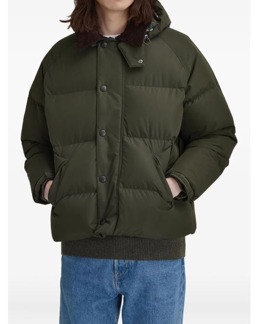 Barbour Green Transport Hooded Puffer Jacket for men