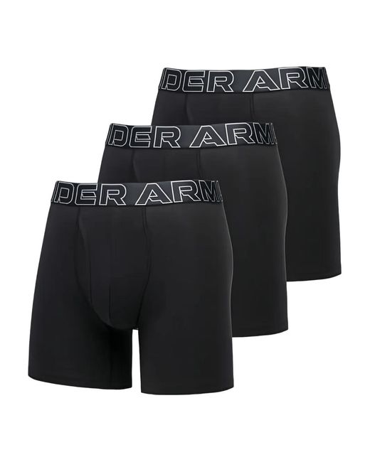 Under Armour Black Logo-Waistband Boxers (Pack Of Three) for men