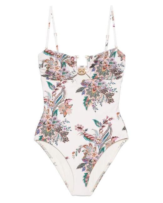 Zimmermann White Rhiannon Badeanzug