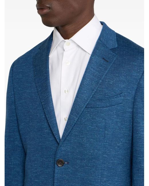 Etro Blue Single-Breasted Blazer for men