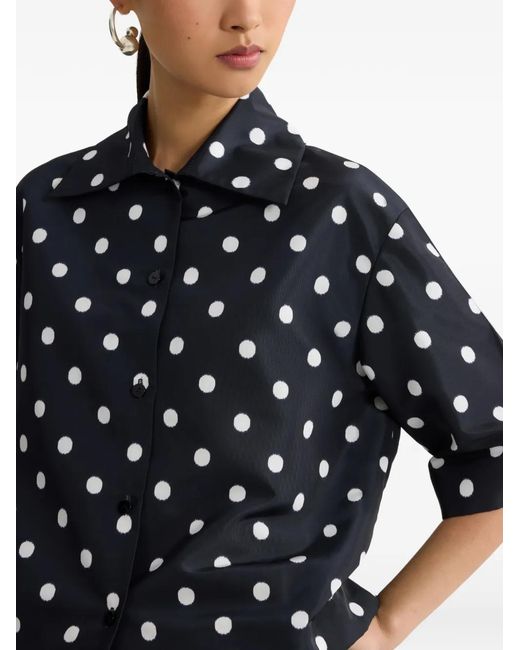 Patou Blue Polka Dot Short-Sleeves Shirt
