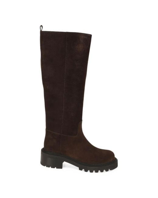 Via Roma 15 Brown Suede Chunky-Sole Boots