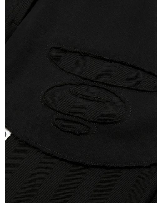Aape By A Bathing Ape Black Logo-Patch Striped Shorts for men