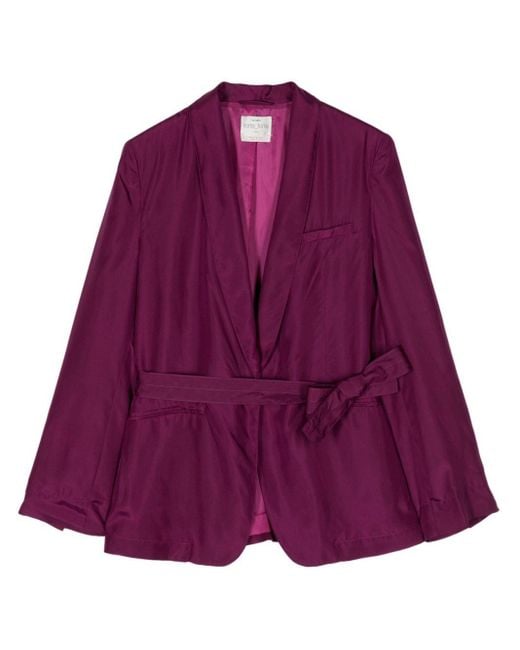 Veste en soie Habotai à taille ceinturée Forte Forte en coloris Purple