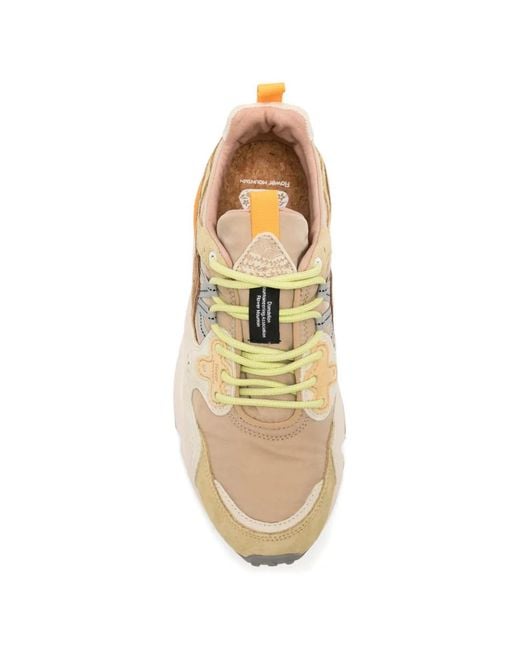 Flower Mountain White Perforated Panelled Sneakers for men