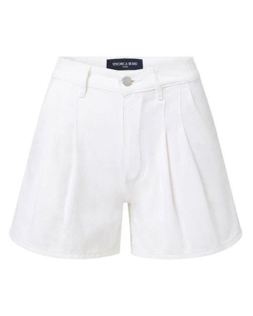 Veronica Beard Geplooide Shorts in het White