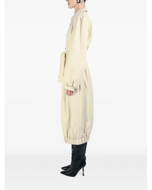 ROWEN ROSE Natural Buttonedup Belted Coat