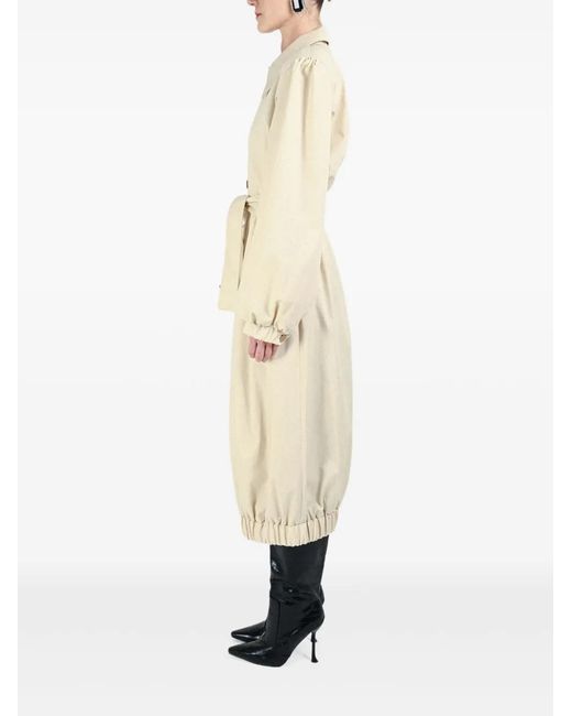 ROWEN ROSE Natural Buttonedup Belted Coat