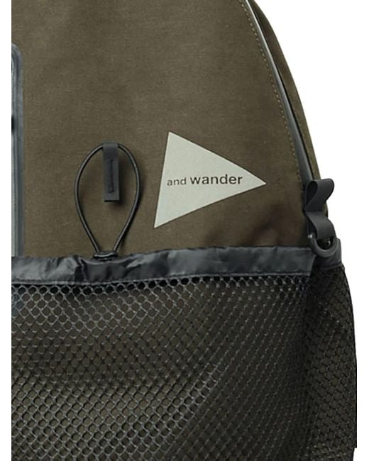 And Wander Gray Triangular-Logo Backpack for men