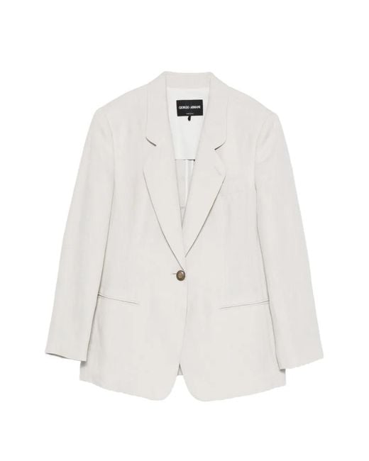 Giorgio Armani White Blazer À Simple Boutonnage