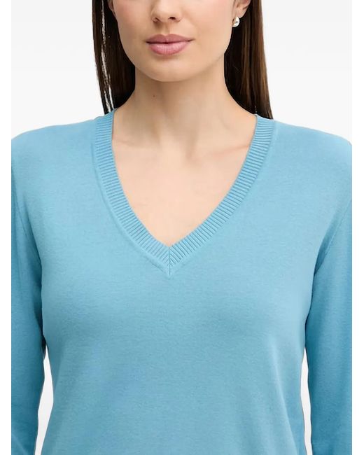Pull À Col V Benetton en coloris Blue