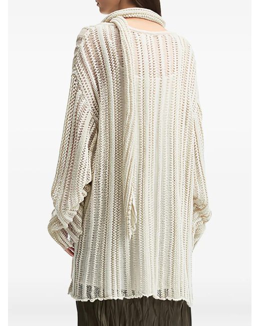 B+ AB White Open-Knit Sweater