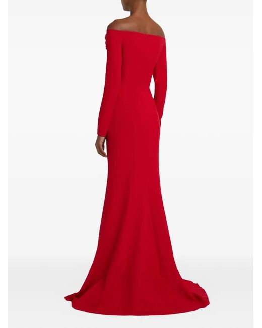 Safiyaa Red Rory Off-The-Shoulder Maxi Dress