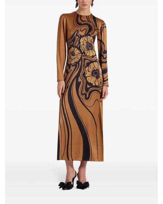 LaDoubleJ Orange Robe Longue Clingy Swing