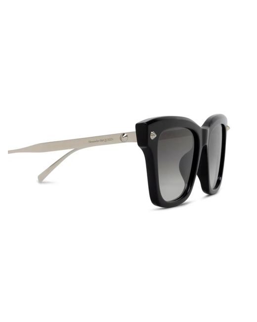 McQueen Black Square-Frame Sunglasses