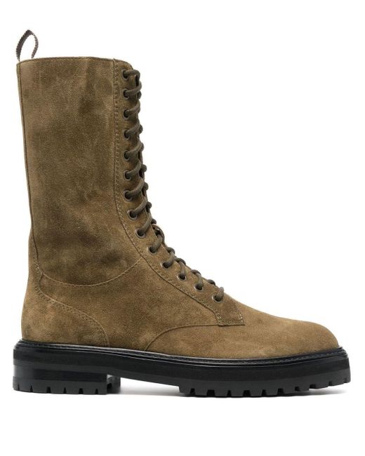 Jimmy Choo Suede Cora Tall Combat Boots in Green | Lyst Australia