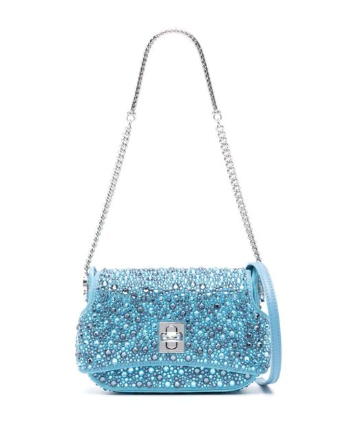 Ermanno Scervino Blue Audrey Mini-Tasche mit Kristallen