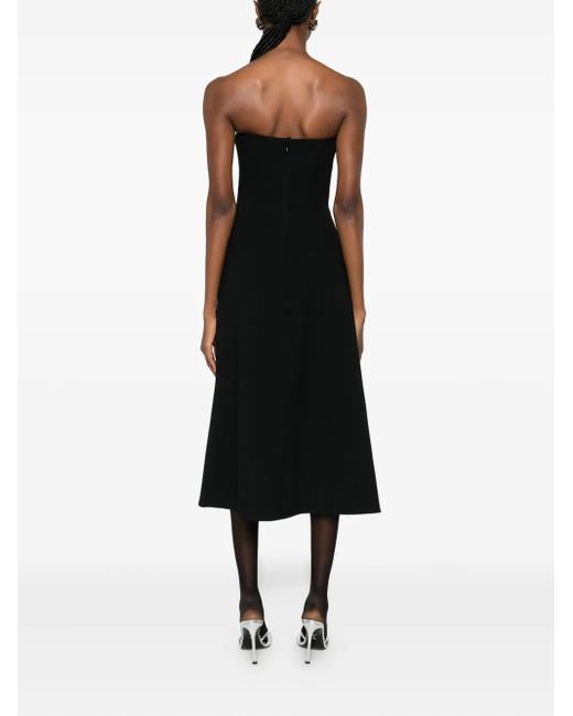 Blumarine Black Strapless Midi Dress