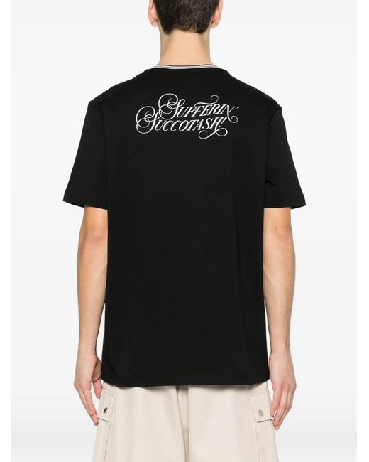 Iceberg Black Ringer Graphic T-Shirt for men